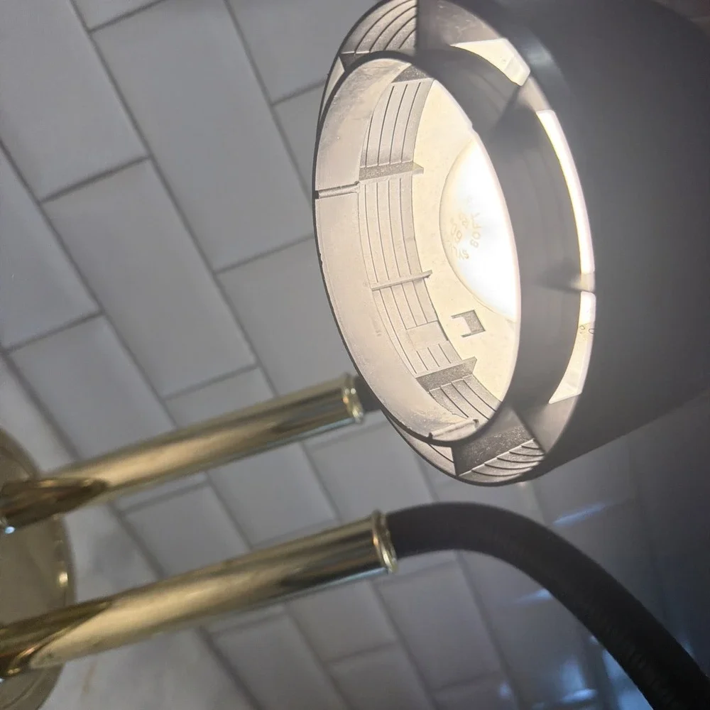 MCM‎ Hollywood Regency Brass/black Adjustable Lamp Frederick Cooper Style ES0001